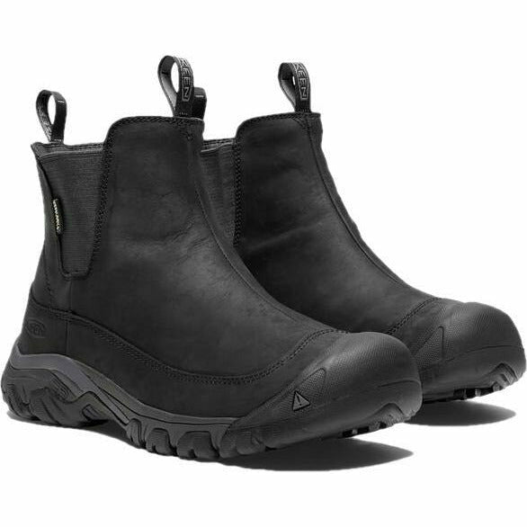 Pair of Men&#39;s Keen Anchorage III Waterproof Boots in black leather with slip on entry