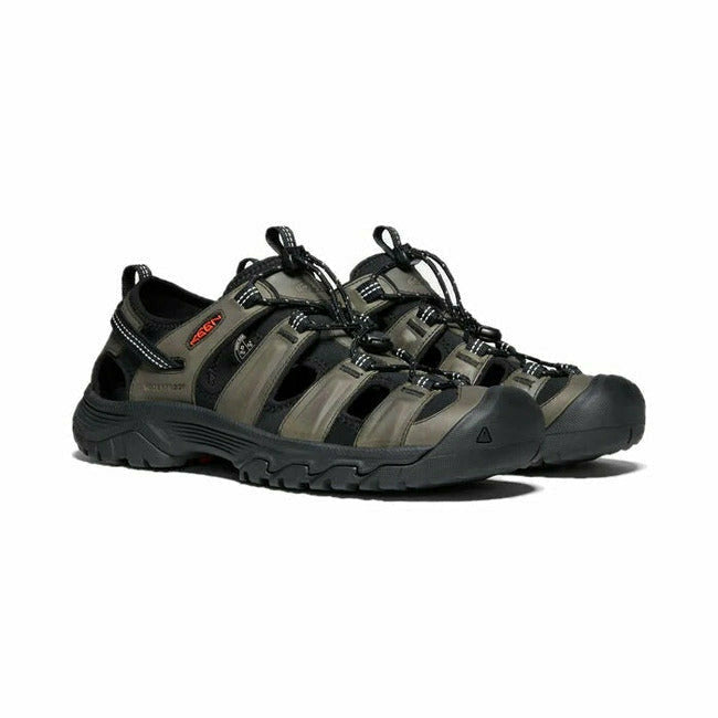 Keen Men&#39;s Targhee III Waterproof Leather Trail Sandal Gray/Black KEEN FOOTWEAR Roderer Shoe Center