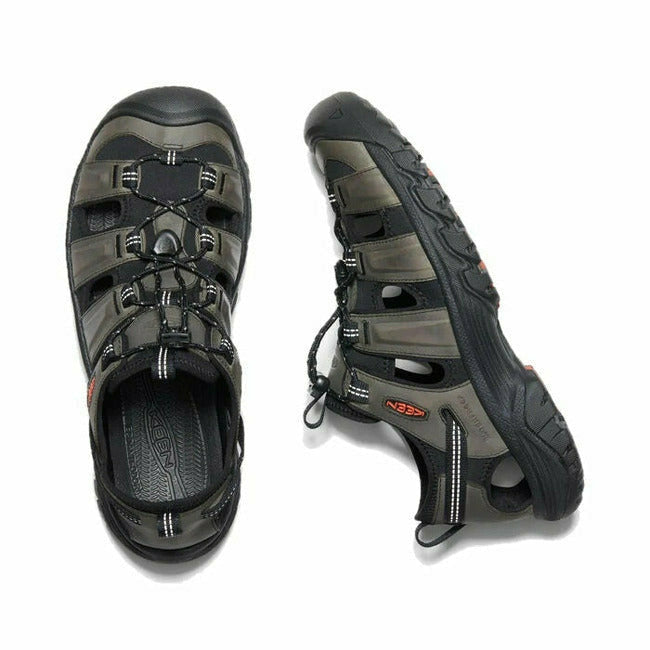 Keen Men&#39;s Targhee III Waterproof Leather Trail Sandal Gray/Black KEEN FOOTWEAR Roderer Shoe Center