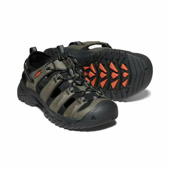 Keen Men&#39;s Targhee III Waterproof Leather Trail Sandal Gray/Black KEEN FOOTWEAR Roderer Shoe Center