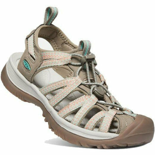 Keen Women&#39;s Whisper Water Friendly Sandal Taupe/Coral  KEEN FOOTWEAR Roderer Shoe Center