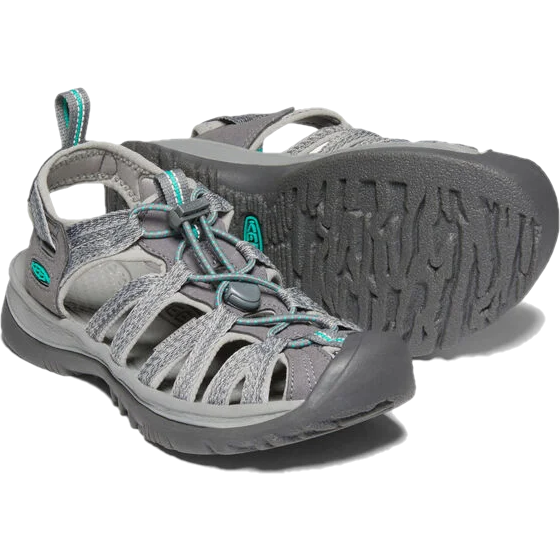 Keen Women&#39;s Whisper Water Friendly Sandal Grey/Green KEEN FOOTWEAR Roderer Shoe Center