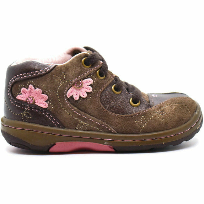 Stride Rite Noelle (Infant) Lace Up Espresso/ Brown Leather Suede STRIDE RITE FOOTWEAR Roderer Shoe Center