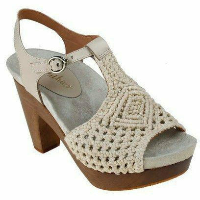 Earthies by Earth Women's Amalfi Crocheted Sandal Shoe Natural   EARTH FOOTWEAR Roderer Shoe Center