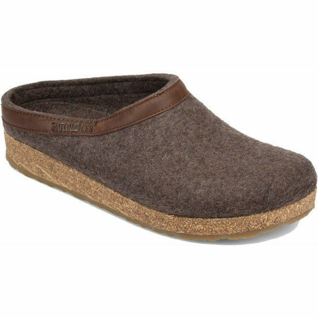 Haflinger Unisex GLZ Clog Smokey Brown 713001-63