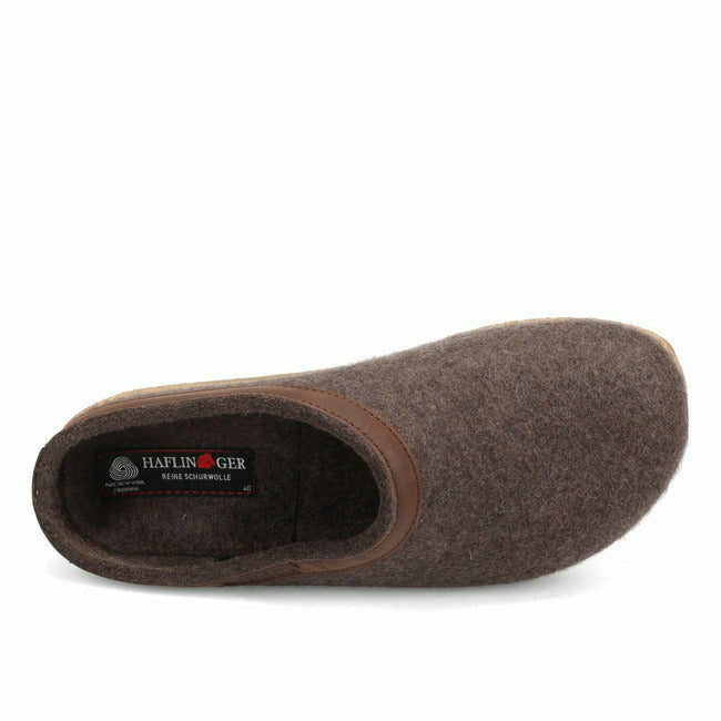 Haflinger Unisex GLZ Clog Smokey Brown 713001-63