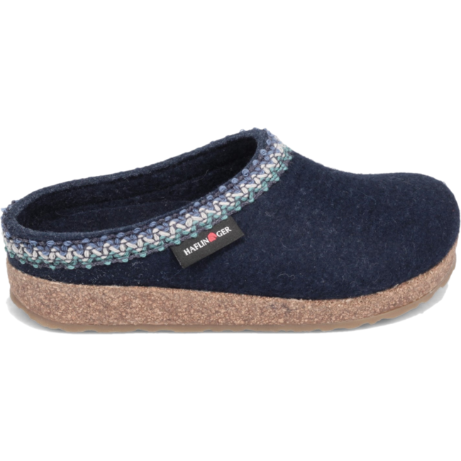 Haflinger Unisex Zig Zag Arch Support Wool Clog Blue HAFLINGER FOOTWEAR Roderer Shoe Center