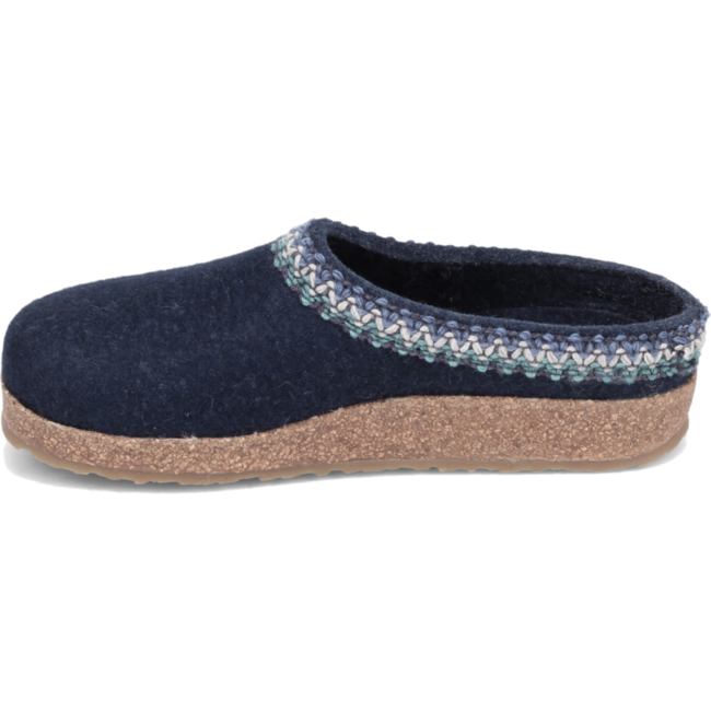 Haflinger Unisex Zig Zag Arch Support Wool Clog Blue HAFLINGER FOOTWEAR Roderer Shoe Center