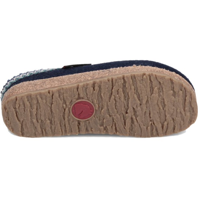 Haflinger Unisex Zig Zag Arch Support Wool Clog Blue HAFLINGER FOOTWEAR Roderer Shoe Center