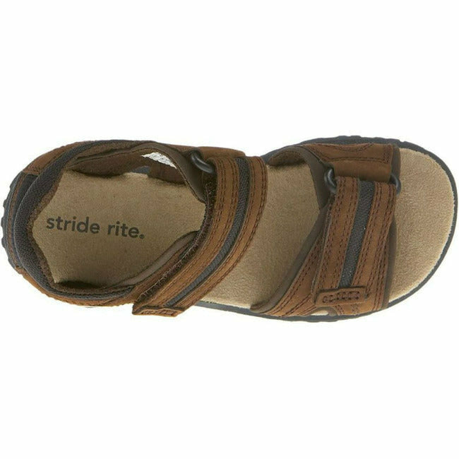 Stride Rite Kids Wyatt Sandal Velcro Closure (Little Kid) Dark Brown STRIDE RITE FOOTWEAR Roderer Shoe Center