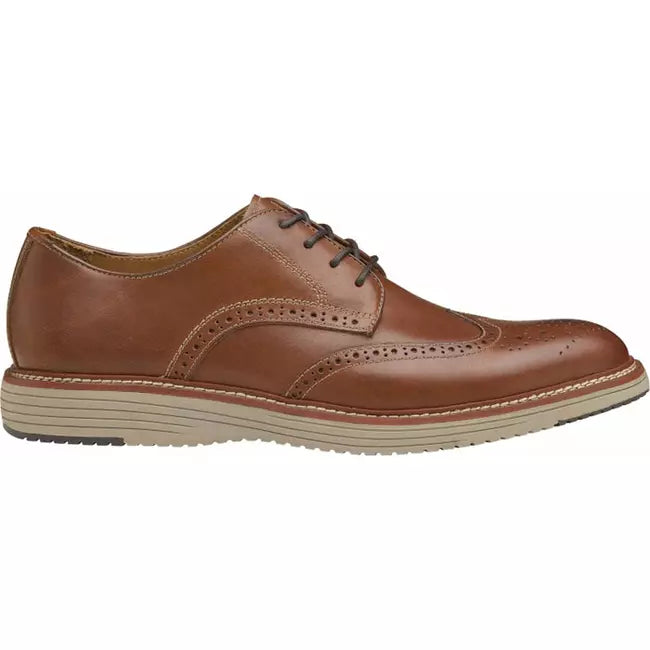 Johnston &amp; Murphy Men's Upton Wingtip Dress Shoe Tan Full Grain 20-3533