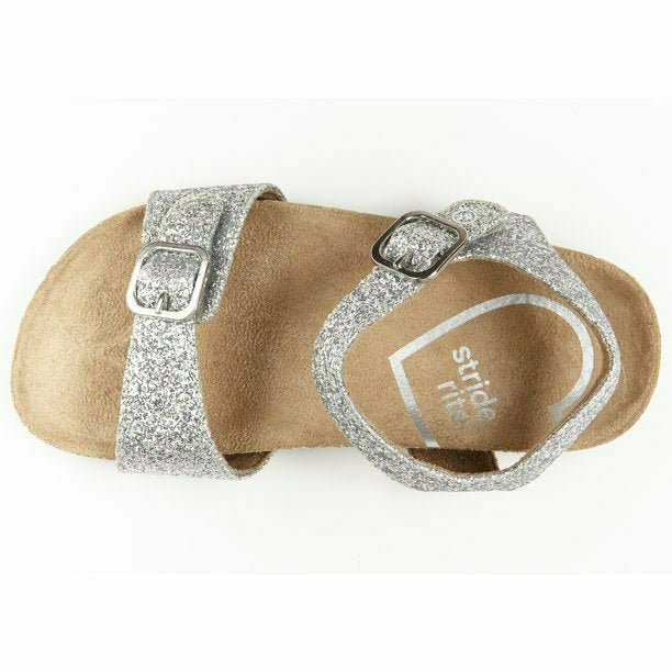 Stride Rite Girls Zuly (Toddler) Silver Sparkle Sandal Adjustable Straps STRIDE RITE FOOTWEAR Roderer Shoe Center