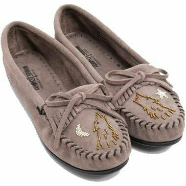 Minnetonka Moccasin Moko Moc Gray MINNETONKA FOOTWEAR Roderer Shoe Center