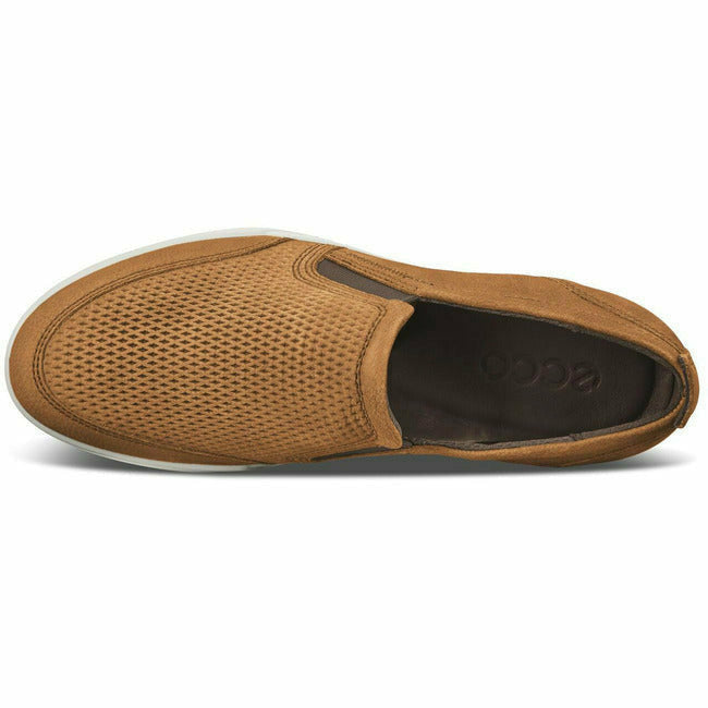 Muldyr makker Summen ECCO Men's Collin 2.0 Casual Slip On Sneaker Shoe Camel Nubuck Leather