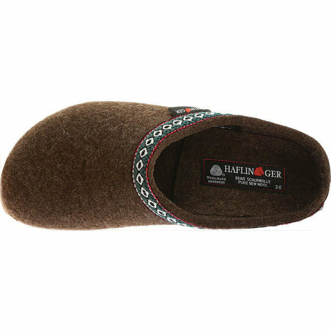 HAFLINGER Grizzly Franzl Felt Slipper Felt Clog Medium Blue, taglia 35 HAFLINGER Grizzly Franzl Felt Slipper Felt Clog Medium Blue, taglia 35