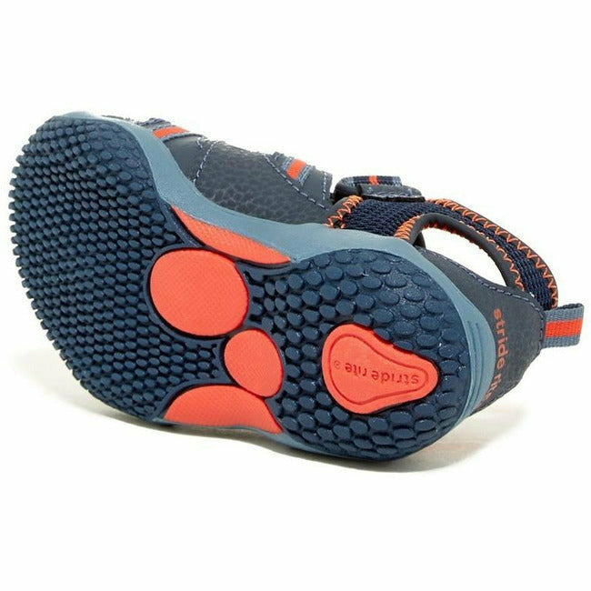 Stride Rite (Infant/Toddler) Sandal Sneaker Navy Orange STRIDE RITE FOOTWEAR Roderer Shoe Center