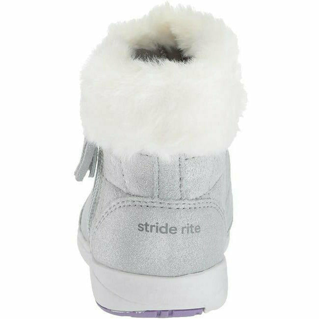 Stride Rite Chloe Cozy Flexible Boot Silver STRIDE RITE FOOTWEAR Roderer Shoe Center