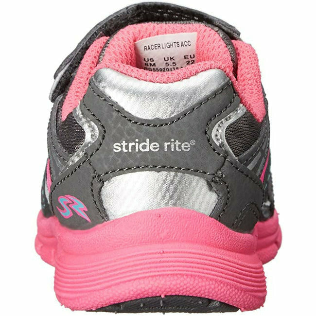 Stride Right Lights AC Light Up Sneaker (Toddler) Gray/Pink STRIDE RITE FOOTWEAR Roderer Shoe Center