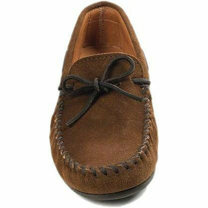 Minnetonka Men's Classic Slip On Moc Handmade Loafer Dusty Brown MINNETONKA FOOTWEAR Roderer Shoe Center