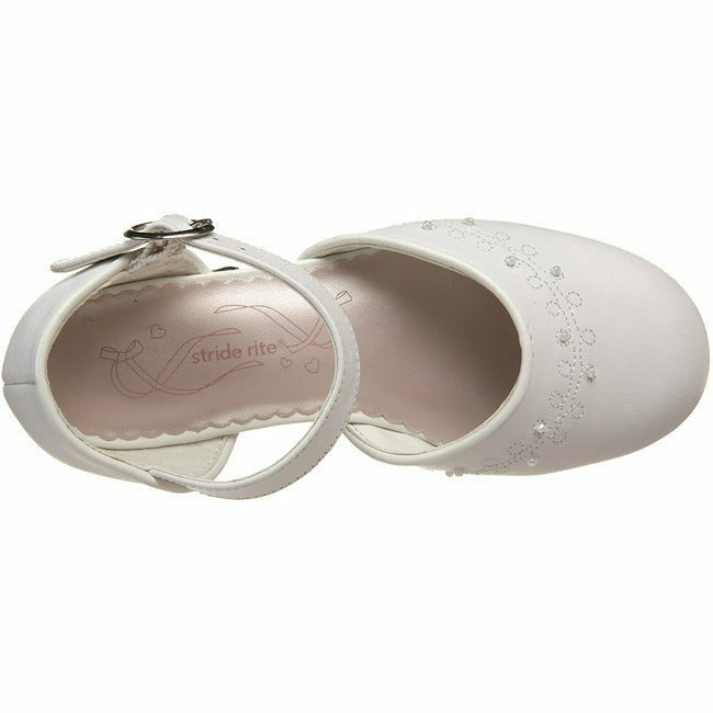 Stride Rite Girls Vanessa Maryjane White Dress Shoe (Toddler) STRIDE RITE FOOTWEAR Roderer Shoe Center