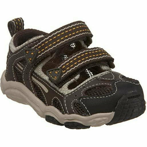 Stride Rite NMS Ty (Infant) Adjustable Hook &amp; Loop Dark Brown/Taupe STRIDE RITE FOOTWEAR Roderer Shoe Center