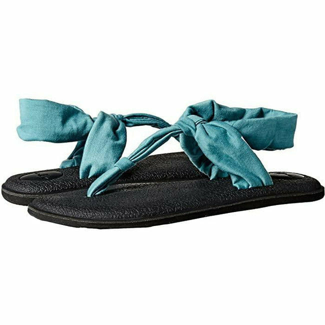 Sanuk Women's Yoga Sling Ella Sandal Mineral Blue Print  SANUK FOOTWEAR Roderer Shoe Center