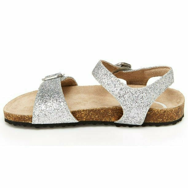 Stride Rite Girls Zuly (Toddler) Silver Sparkle Sandal Adjustable Straps STRIDE RITE FOOTWEAR Roderer Shoe Center