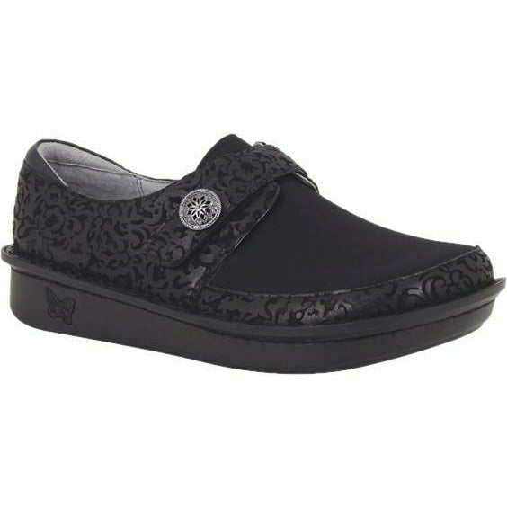 Alegria Women&#39;s Brenna Adjustable Strap Slipon with Arch Support Black ALEGRIA FOOTWEAR Roderer Shoe Center