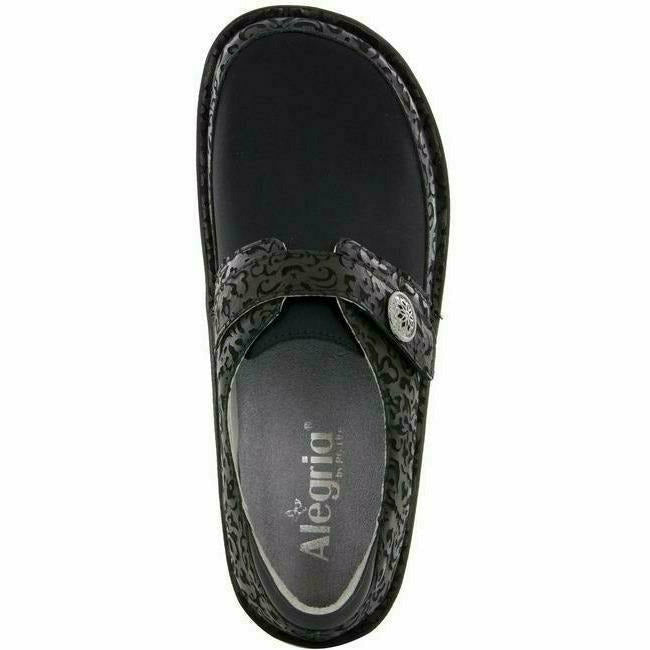 Alegria Women&#39;s Brenna Adjustable Strap Slipon with Arch Support Black ALEGRIA FOOTWEAR Roderer Shoe Center