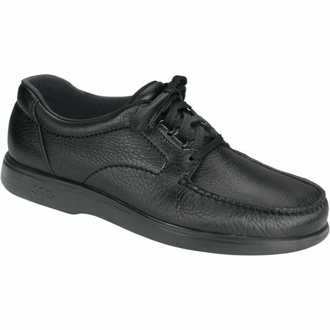 SAS Men's Bout Time Moc Toe Laceup Oxford Black Leather Made in USA  SAS FOOTWEAR Roderer Shoe Center