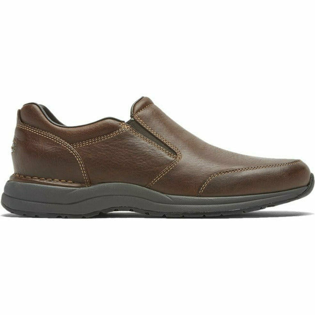 Rockport Men's Edge Hill II Double Gore Slip On Casual Brown Leather ROCKPORT FOOTWEAR Roderer Shoe Center