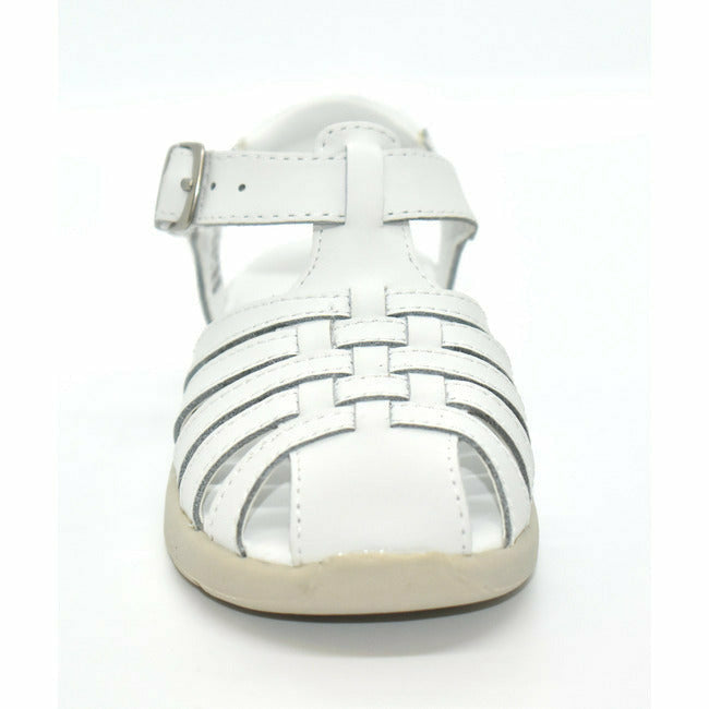 Stride Rite (Little Kid) Georgia White Leather Sandal Velcro Closure STRIDE RITE FOOTWEAR Roderer Shoe Center