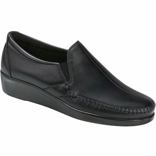 SAS Dream Women's Slip On Loafer Moc Black Leather SAS FOOTWEAR Roderer Shoe Center