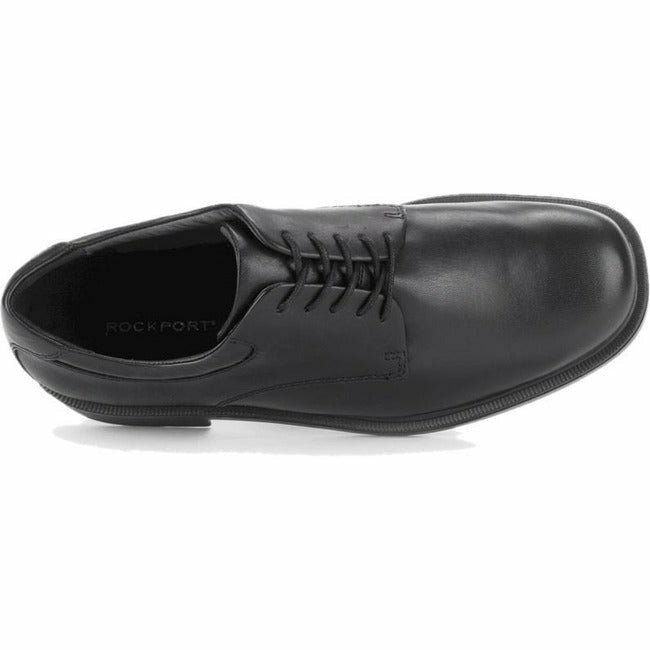 Rockport Men&#39;s Margin Classic Plain Toe Oxford Black Leather Laceup ROCKPORT FOOTWEAR Roderer Shoe Center