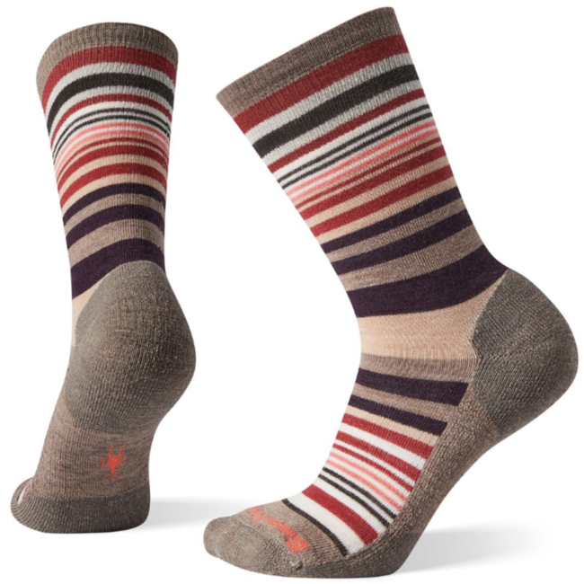 Smartwool Women's Jovian Stripes Crew Sock Fossil SW0SW599880