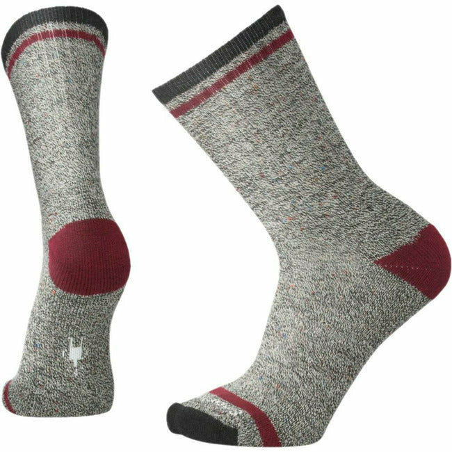 Smartwool Men's Everyday Larimer Light Cushion Crew Sock CHARCOAL HEATHER/TIBETAN RED SW000003A49