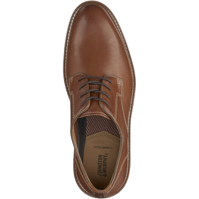 Johnston &amp; Murphy Men's Upton Plain Toe Dress Shoe Tan Full Grain 20-3520