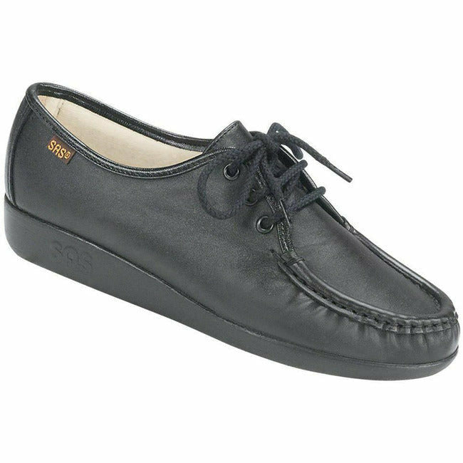 SAS Women's Siesta Lace Up Cushioned Padded Arch Black   SAS FOOTWEAR Roderer Shoe Center