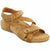 Taos Women's Universe Comfort Hook & Loop Sandal Camel Leather  TAOS FOOTWEAR Roderer Shoe Center