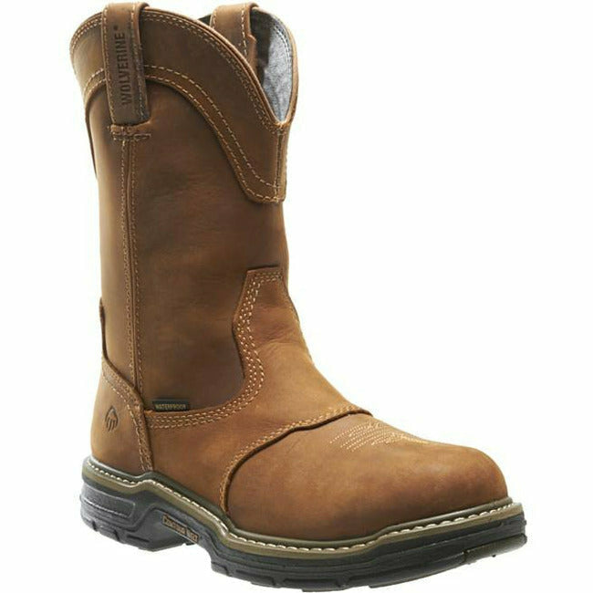 Wolverine Men's Anthem Wellington Waterproof Lug Sole Work Boot Brown WOLVERINE WORLDWIDE FOOTWEAR Roderer Shoe Center