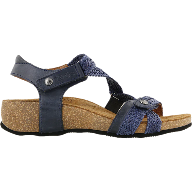 Taos Women's Trulie Sandal Comfort Cork Footbed Navy Leather