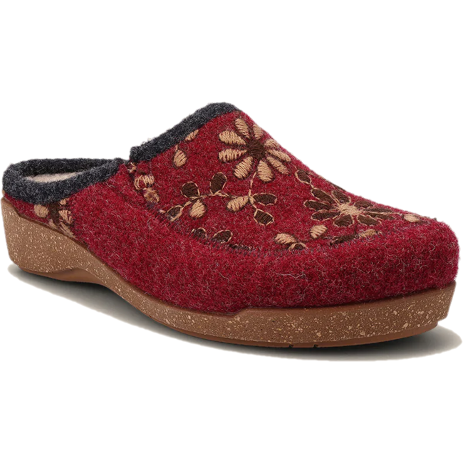 Taos Women's Woolderness 2 Slipper Clog Boiled Wool Cranberry TAOS FOOTWEAR Roderer Shoe Center
