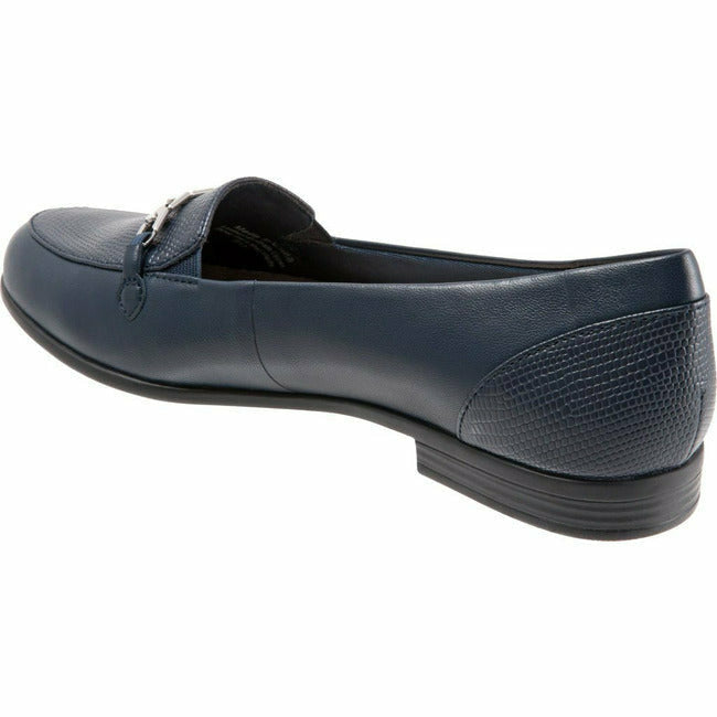 Trotters Women's Anastasia Flat Slipon Loafer Navy Leather