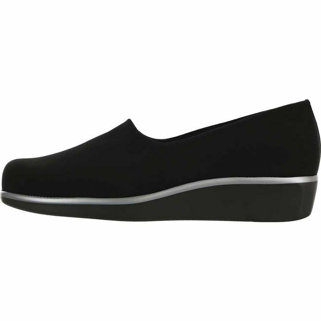 SAS Bliss Women's Casual Wedge Stretch Fabric Slip On Loafer Black SAS FOOTWEAR Roderer Shoe Center