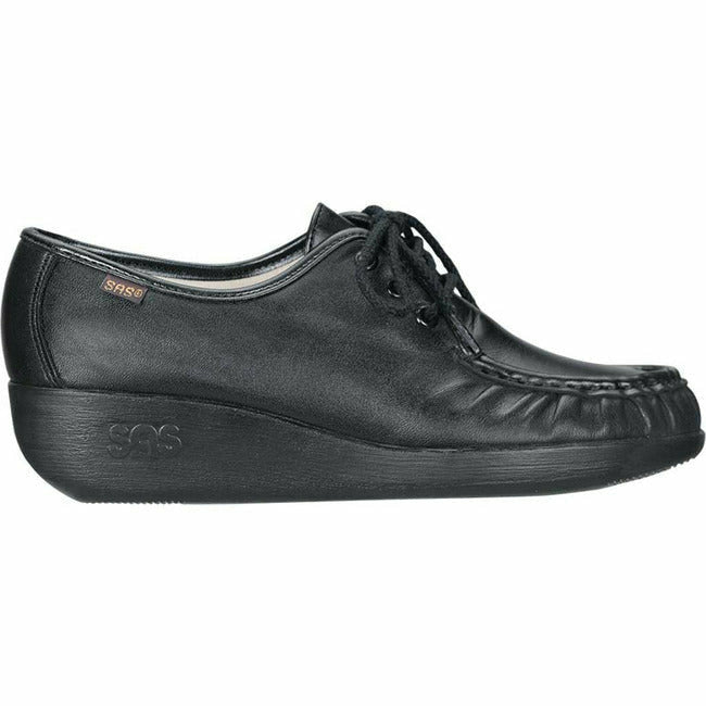 SAS Bounce Women's Comfortable Moc Toe Wedge Black SAS FOOTWEAR Roderer Shoe Center