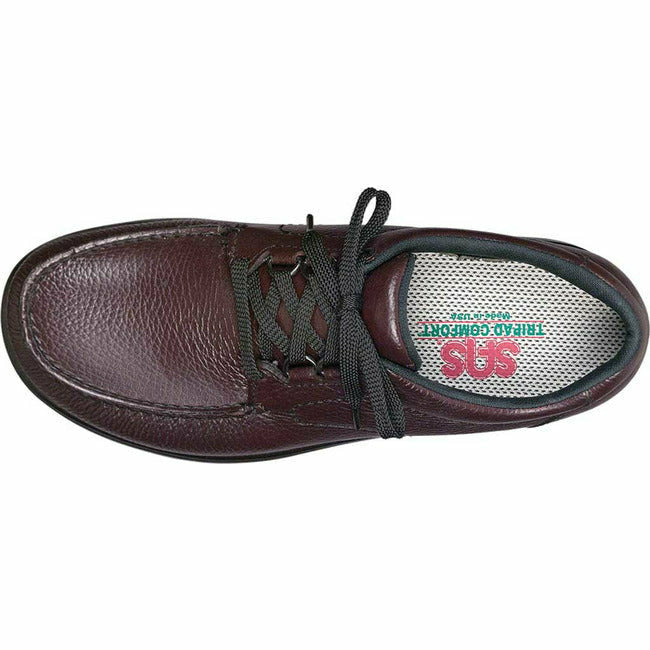 SAS Men's Bout Time Moc Toe Laceup Oxford Cordovan Leather Made in USA SAS FOOTWEAR Roderer Shoe Center
