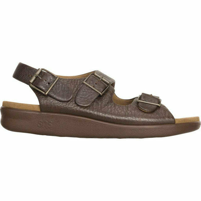SAS Bravo Men's Adjustable Sandal Brown Leather SAS FOOTWEAR Roderer Shoe Center
