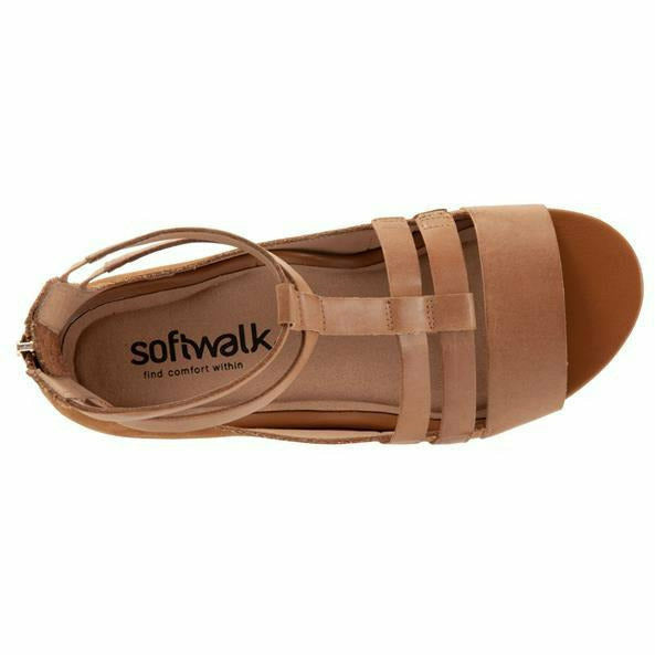 SoftWalk Women's Cazadero Gladiator Sandal Saddle Leather SOFT WALK FOOTWEAR Roderer Shoe Center