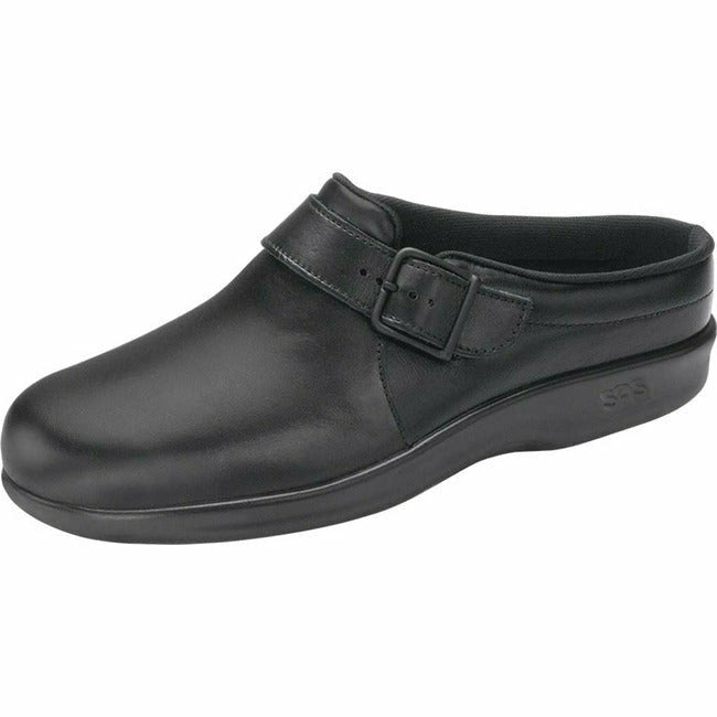 SAS Women&#39;s Clog Slipon Black Leather SAS FOOTWEAR Roderer Shoe Center