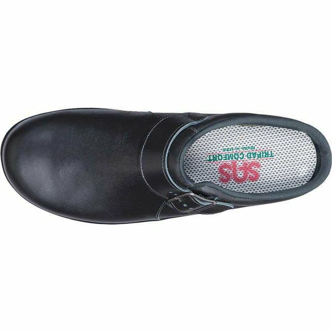 SAS Women&#39;s Clog Slipon Black Leather SAS FOOTWEAR Roderer Shoe Center
